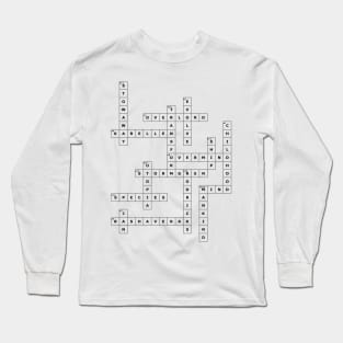 (1953CE) Crossword pattern with words from a famous 1953 science fiction book. Long Sleeve T-Shirt